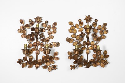 Lot 258 - A pair of gilt-metal wall lights