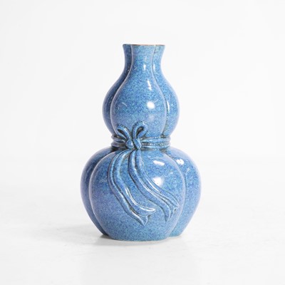 Lot 514 - A Chinese robin's-egg-glazed double gourd vase