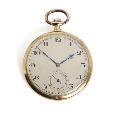 Lot 336 - A 14ct gold top wind open faced pocket watch, by Ulysse Nardin