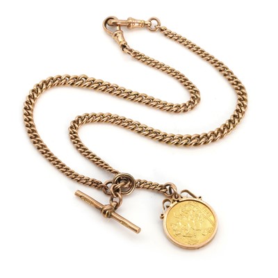 Lot 333 - A 9ct gold Albert chain