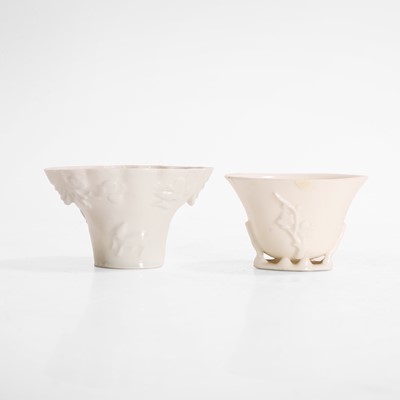 Lot 73 - Two Chinese blanc de Chine libation cups
