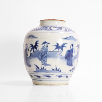 Lot 117 - A Chinese blue and white jar