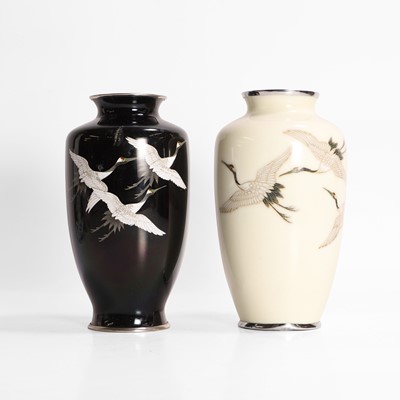 Lot 106 - Two Japanese cloisonné vases