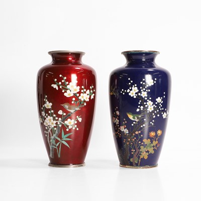 Lot 105 - Two Japanese cloisonné vases