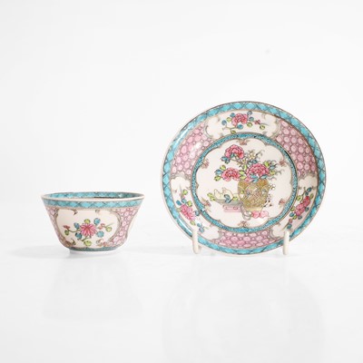 Lot 66 - A Chinese famille rose teacup and saucer