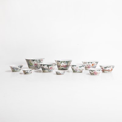 Lot 137 - A set of ten Chinese famille rose wine cups