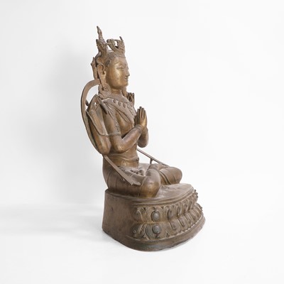 Lot 147 - A large Tibetan bronze figure of Avalokiteshvara