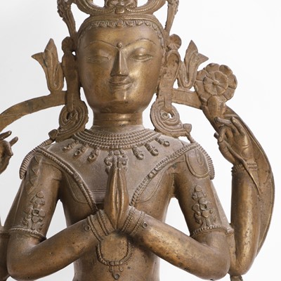 Lot 147 - A large Tibetan bronze figure of Avalokiteshvara