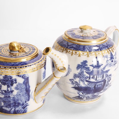 Lot 124 - Two Chinese export blue and white teapots