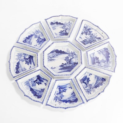 Lot 304 - A set of Chinese blue and white sweetmeat dishes
