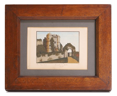 Lot 262 - A sand picture of Carisbrooke Castle, Isle of Wight