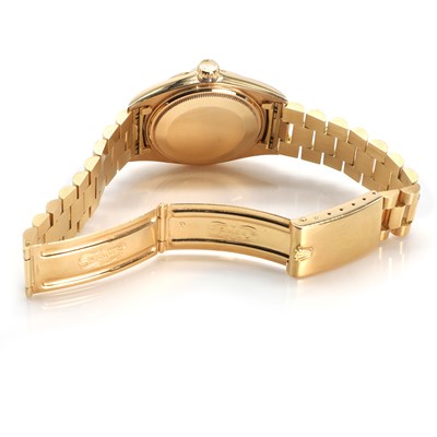 Lot 374 - An 18ct rose gold Rolex Day Date automatic bracelet watch