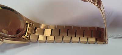 Lot 374 - An 18ct rose gold Rolex Day Date automatic bracelet watch