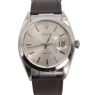 Lot 370 - A stainless steel Rolex Oysterdate Precision mechanical strap watch, c.1966