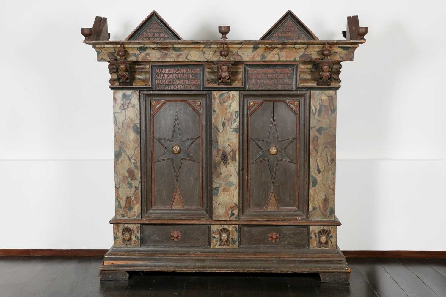 Lot 324 - A large painted cabinet