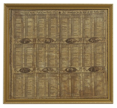 Lot 418 - A farmer's almanac printed on linen
