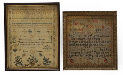 Lot 490A - A Victorian needlework sampler
