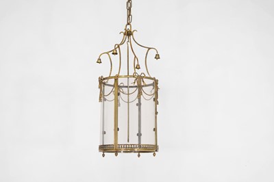 Lot 221 - A Louis XVI-style brass hall lantern