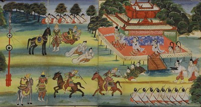 Lot 221 - A group of Burmese 'parabaik' folding books