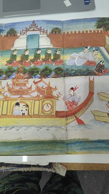 Lot 221 - A group of Burmese 'parabaik' folding books