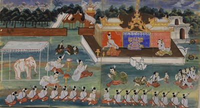 Lot 221 - A group of Burmese 'parabaik' folding books