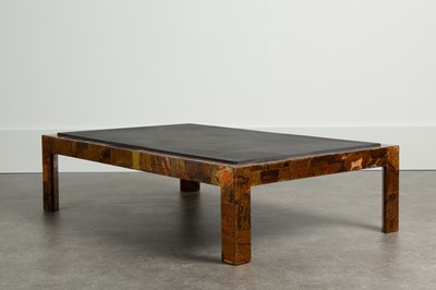 Lot 87 - A lacquered-copper and slate coffee table