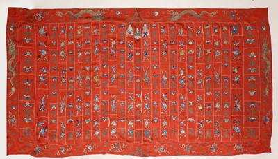Lot 373 - A Chinese embroidered panel