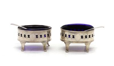Lot 38 - A pair of George III oval silver salts