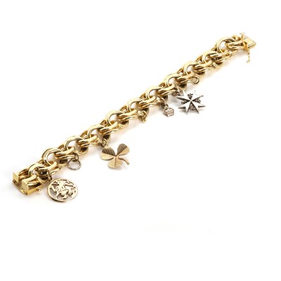 Lot 111 - A 9ct gold charm bracelet, c.1970