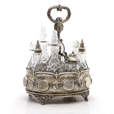 Lot 97 - A Victorian silver cruet stand