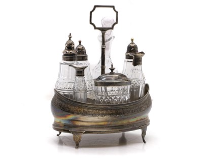 Lot 30 - A George III silver cruet stand