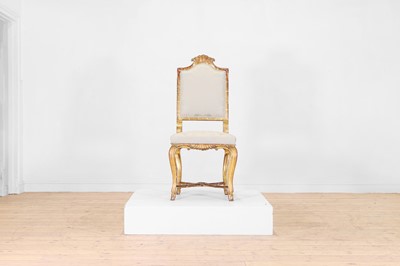 Lot 500 - A giltwood side chair
