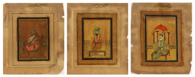 Lot 219 - Three Indian painted portraits