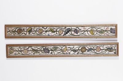 Lot 176 - A pair of Jacobean silk needlework border panels