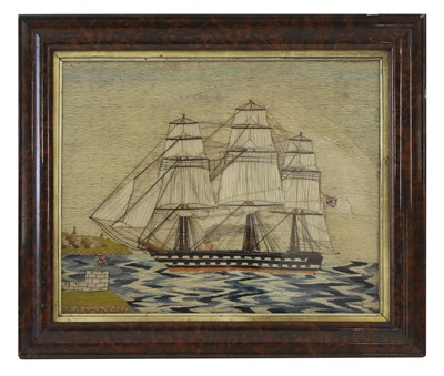 Lot 174 - A Victorian sailor's woolwork picture
