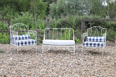 Lot 479 - A pair of French wirework chairs