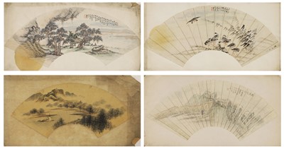 Lot 195 - Four Chinese fan paintings