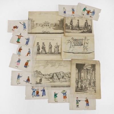 Lot 210 - A group of paintings and prints on Chinese subjects