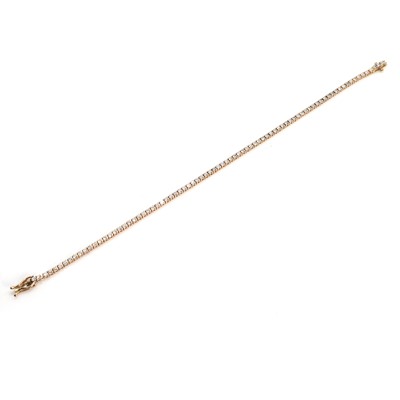 Lot 213 - A rose gold diamond line bracelet