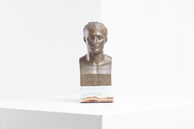 Lot 401 - A bronze bust of Napoleon