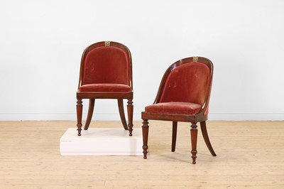 Lot 488 - A pair of small mahogany tub chairs