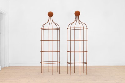 Lot 620 - A pair of metal Windsor obelisks
