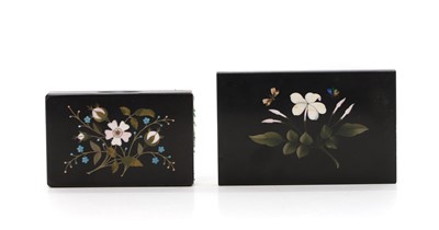 Lot 392 - A group of Ashford Marble pietra dura paperweights