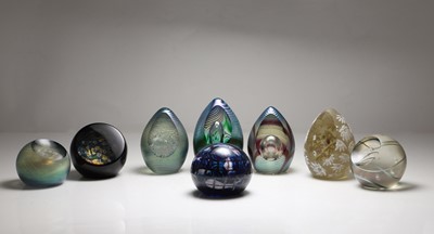 Lot 326 - A collection of Okra studio glass paperweights