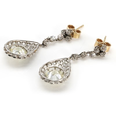 Lot 72 - A pair of early 20th century diamond drop earrings