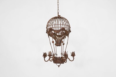 Lot 486 - A wrought-metal chandelier