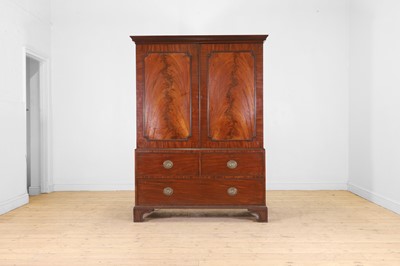 Lot 508 - A George III mahogany linen press