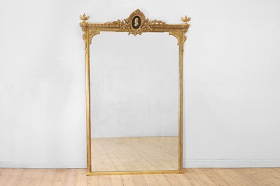 Lot 91 - A large Victorian carved giltwood and gesso overmantel mirror