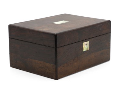 Lot 393 - A Victorian rosewood vanity case