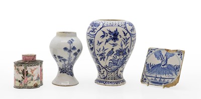 Lot 276 - A Delft vase